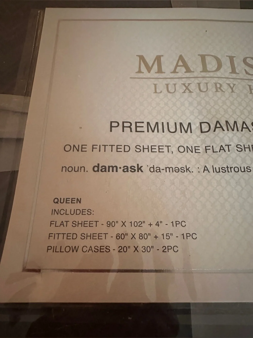 Premium Damask Sheet Set >Gray<Queen*4-pc set
